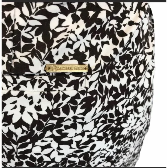 MICHAEL MICHAEL KORS Leafy Patterned Ankle Pants 10 - Picture 4 of 8